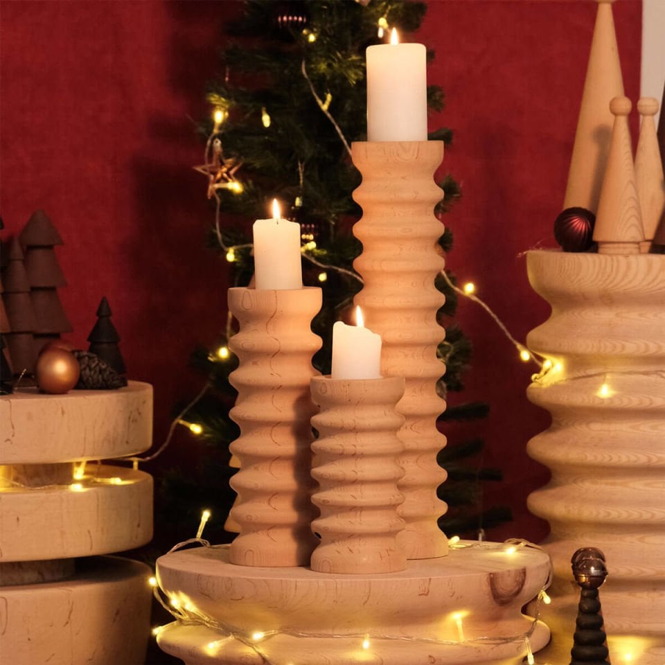 Ahşap Mumluk Seti - SOFRA Serisi