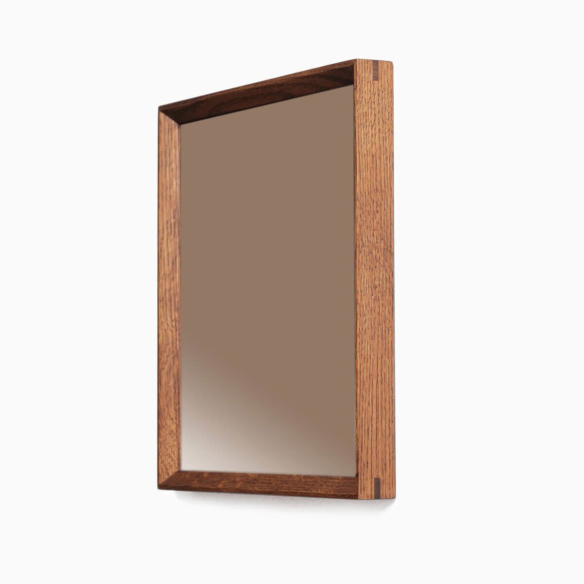 Ahşap Çerçeveli Bronz Ayna, 40x40 Kare – REGULAR Serisi