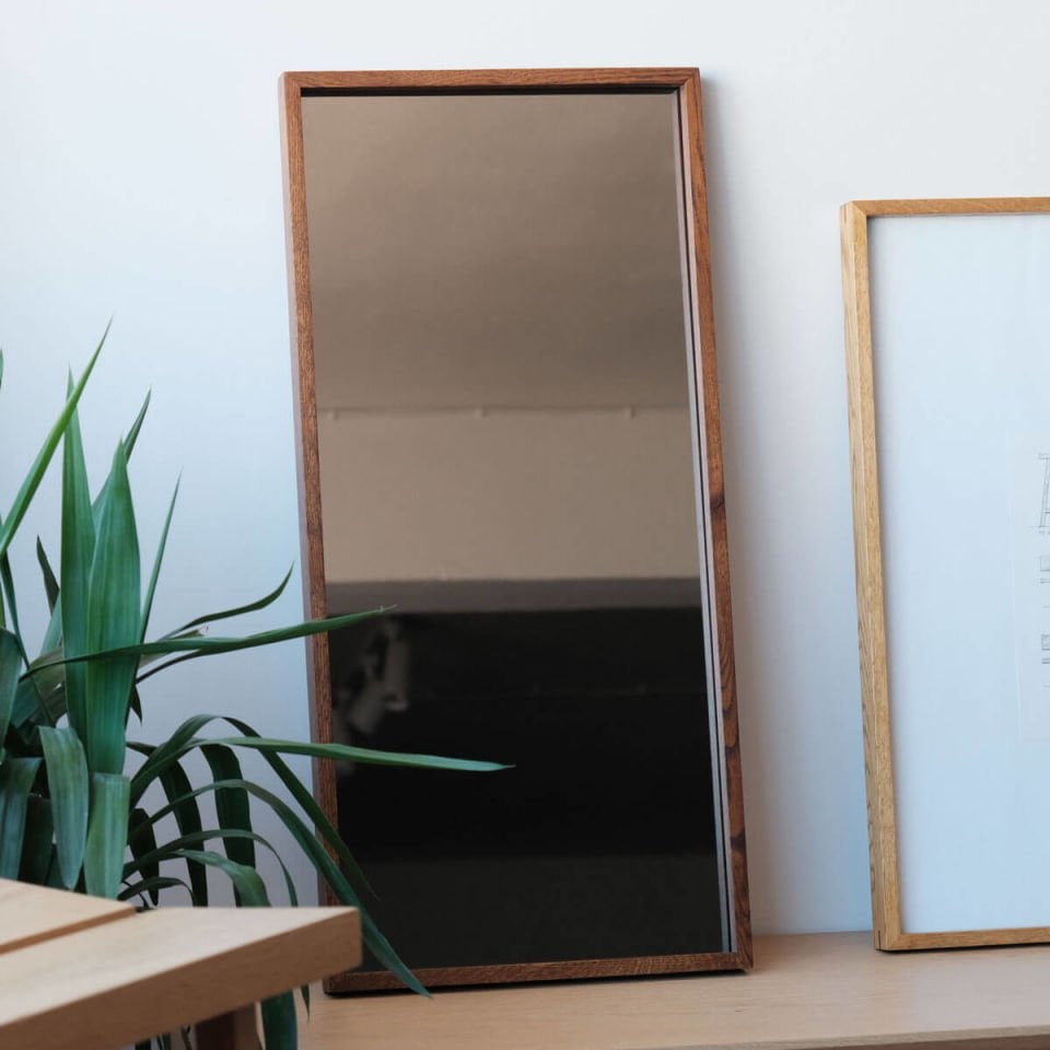 Wooden Framed Bronze Mirror, Medium Size – EDGE Series