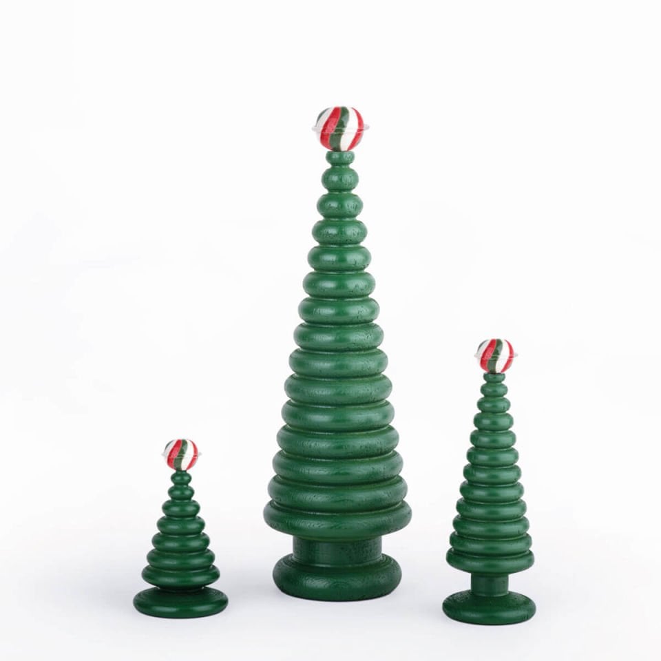 Wooden Christmas Tree Set CEDAR – Cedar Irish Green with Ceramic Headboard