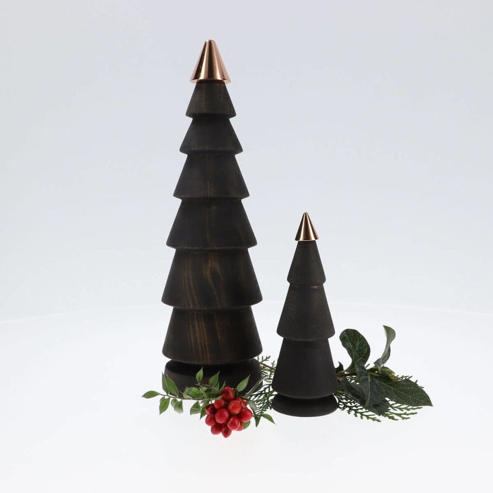 Ahşap Yılbaşı Ağacı FIR – Bronz Başlıklı Sedir, Büyük Boy Dark