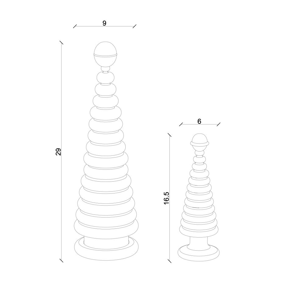 Wooden Christmas Tree Set, Double CEDAR – Cedar Dark with Brass Heads