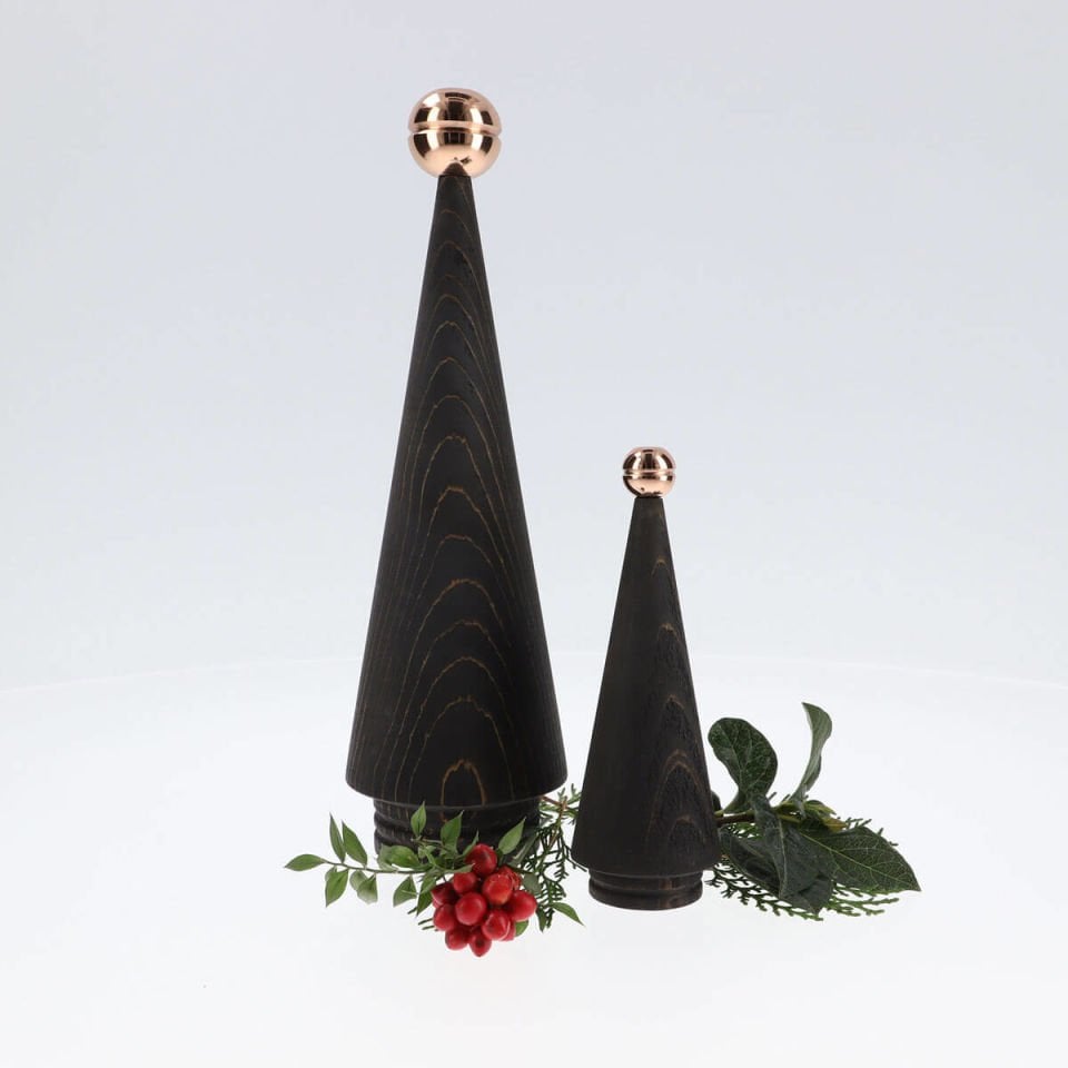 Wooden Christmas Tree Set, Double JUNIPER – Bronze Headed Cedar Dark