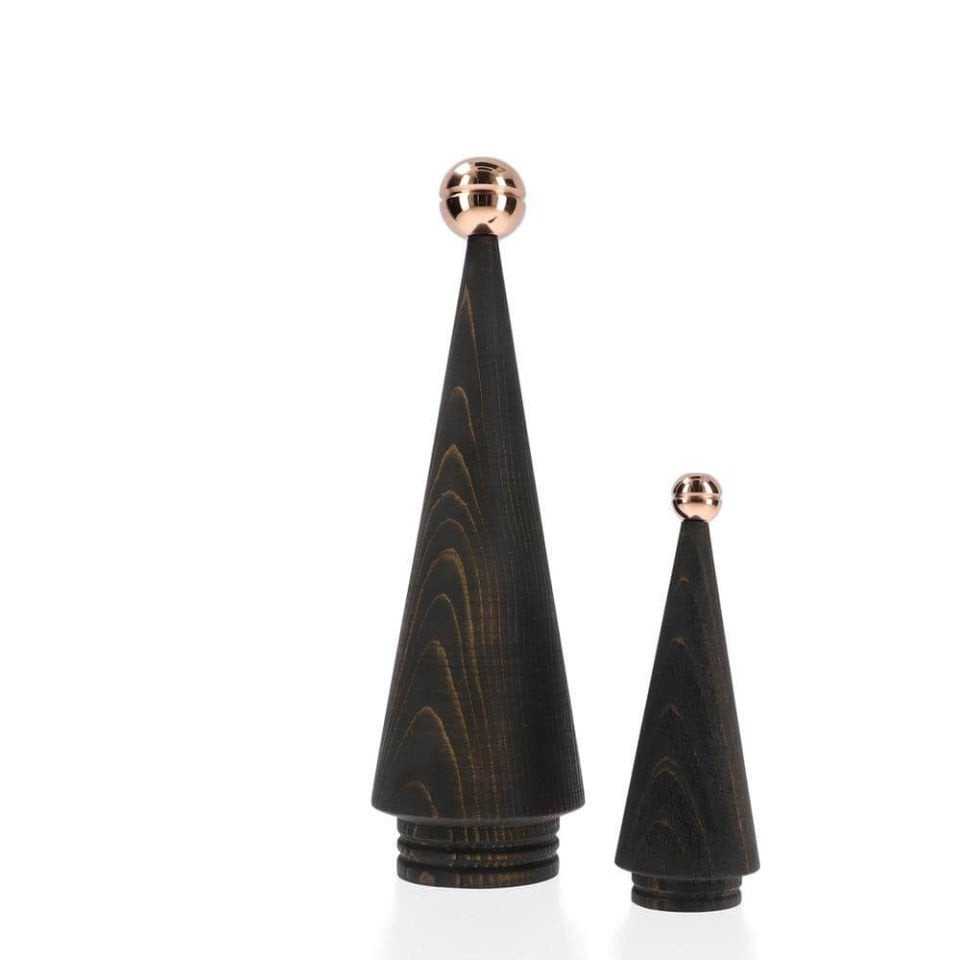 Wooden Christmas Tree Set, Double JUNIPER – Bronze Headed Cedar Dark