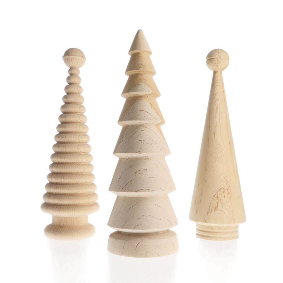 Wooden Christmas Tree Set – Cedar, Large Raw