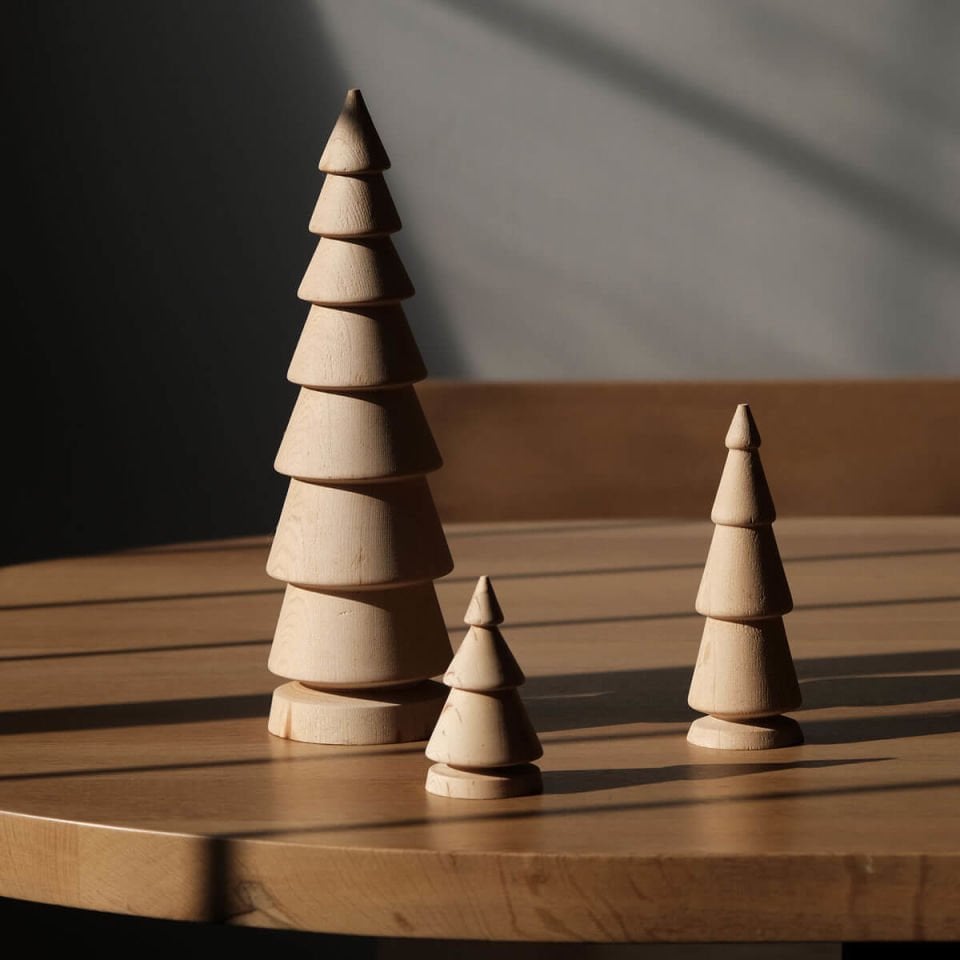 Wooden Christmas Tree Set FIR – Cedar Raw