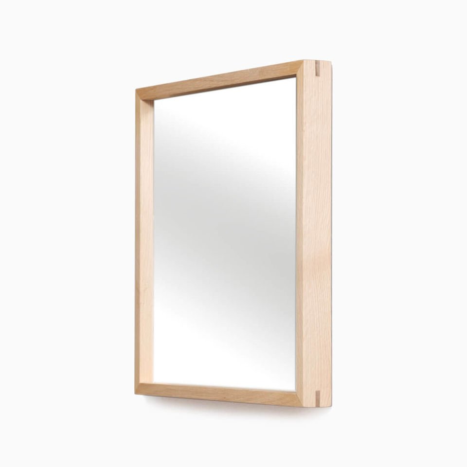 Ahşap Çerçeveli Ayna, 40x40 Kare – EDGE Serisi Raw