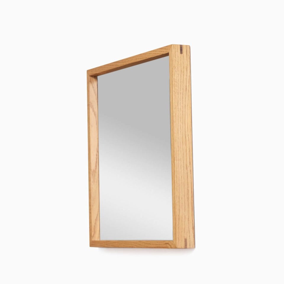 Ahşap Çerçeveli Ayna, 40x40 Kare – EDGE Serisi Honey