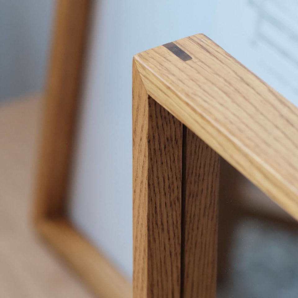 Ahşap Çerçeveli Ayna, 40x40 Kare – EDGE Serisi Honey