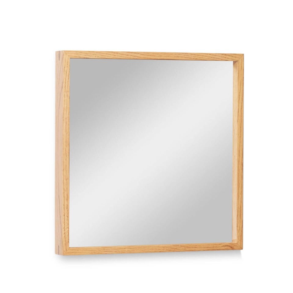 Ahşap Çerçeveli Ayna, 40x40 Kare – EDGE Serisi Honey