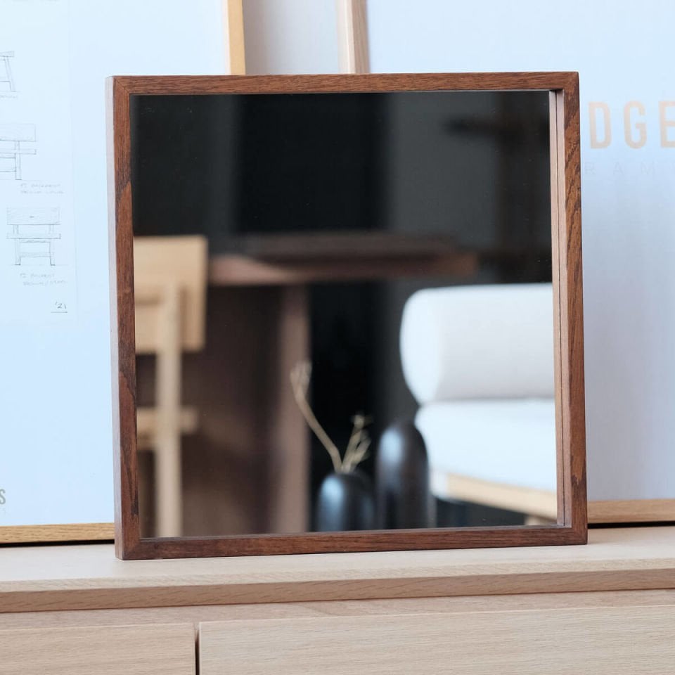 Wooden Framed Mirror, 40x40 Square – EDGE Series Forest