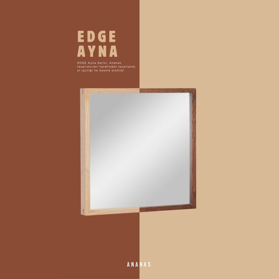 Ahşap Ayna - EDGE Serisi, Kare Forest