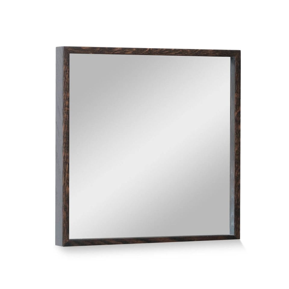 Wooden Framed Mirror, 40x40 Square – EDGE Series Dark