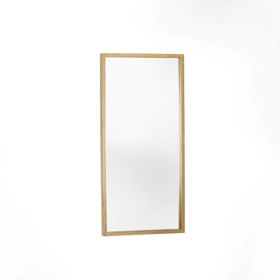 Wooden Framed Mirror, Medium Size – EDGE Series Honey