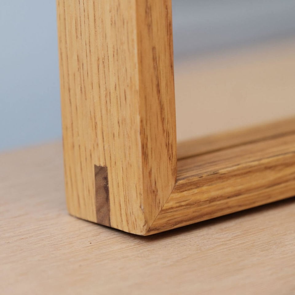 Wooden Framed Mirror, Long – EDGE Series Honey