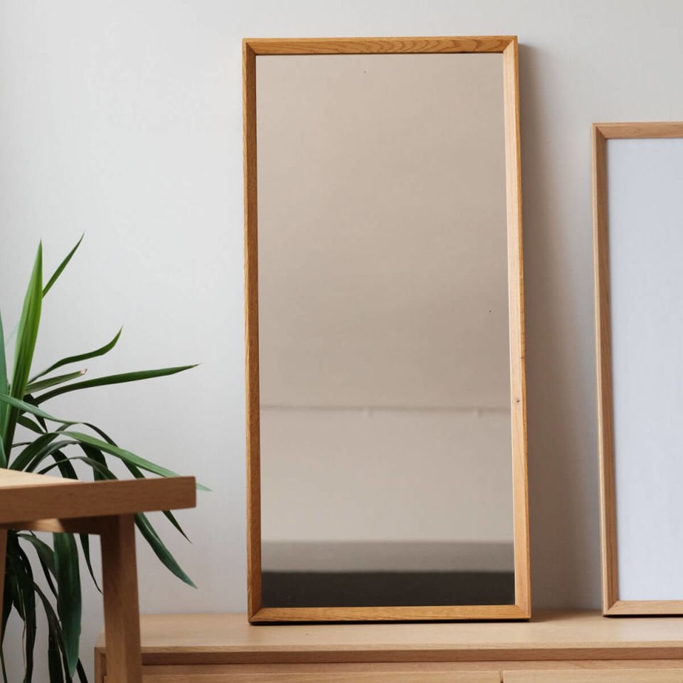 Wooden Framed Mirror, Medium Size – REGULAR Series Honey