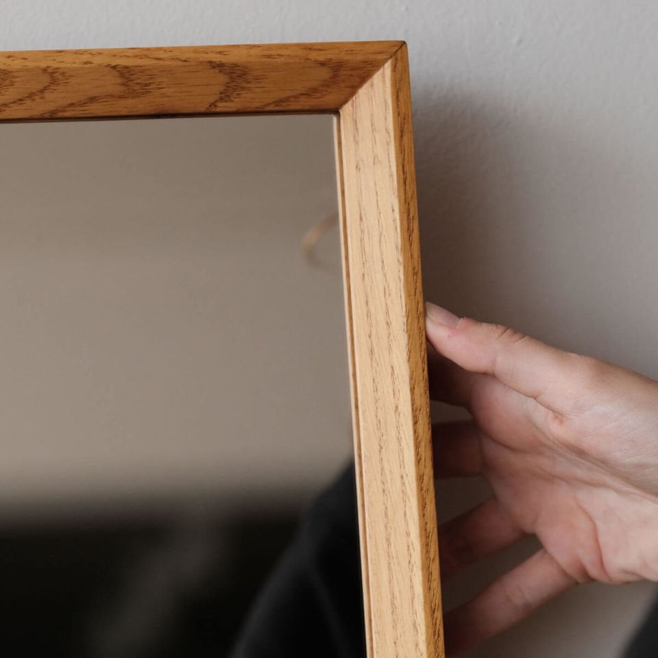 Wooden Framed Mirror, Medium Size – REGULAR Series Honey