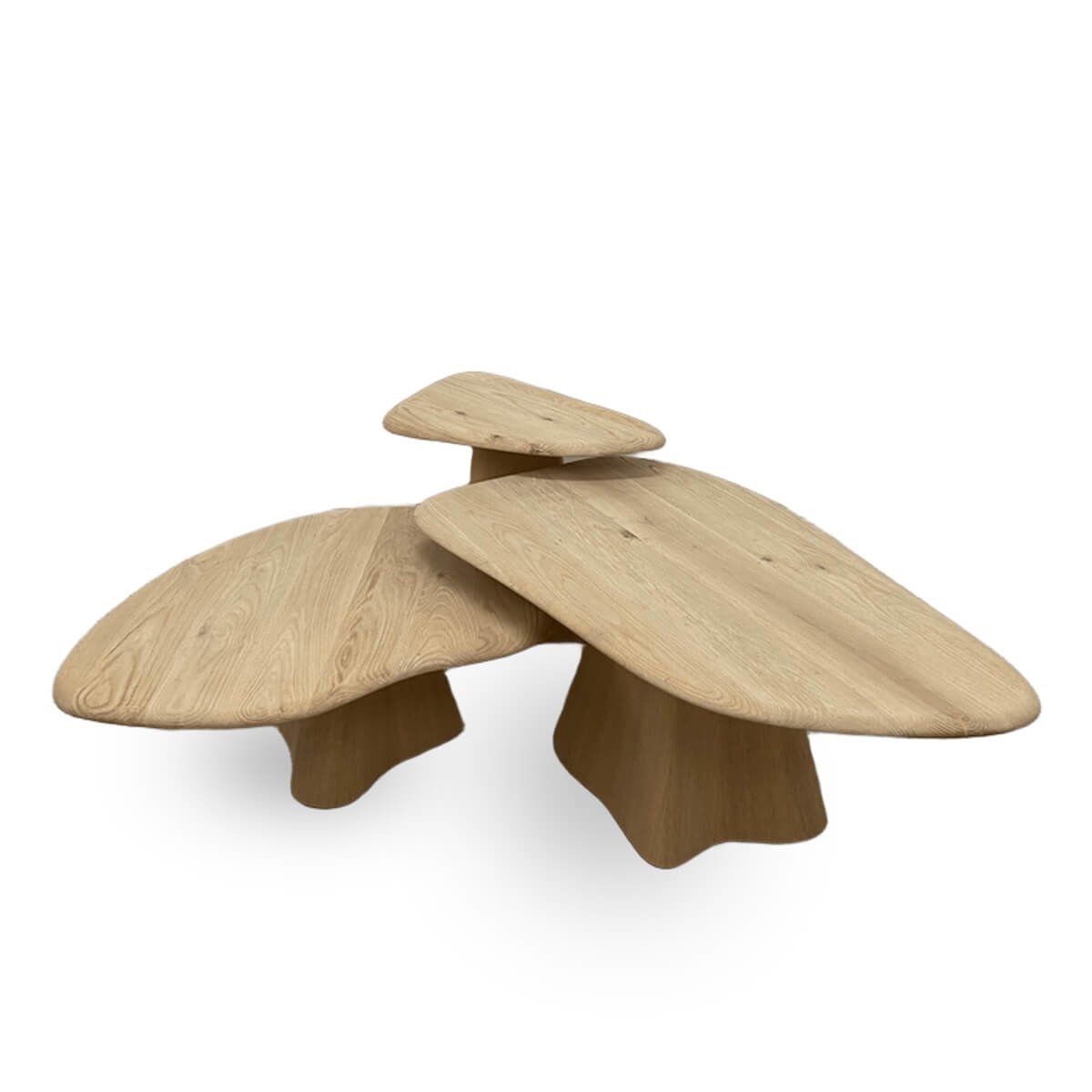 Solid Wood Coffee Table Set – LAGOON Series Raw