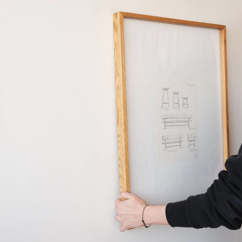 Masif Ahşap Dekoratif Çerçeve, Meşe – EDGE Serisi 52x72 cm Honey