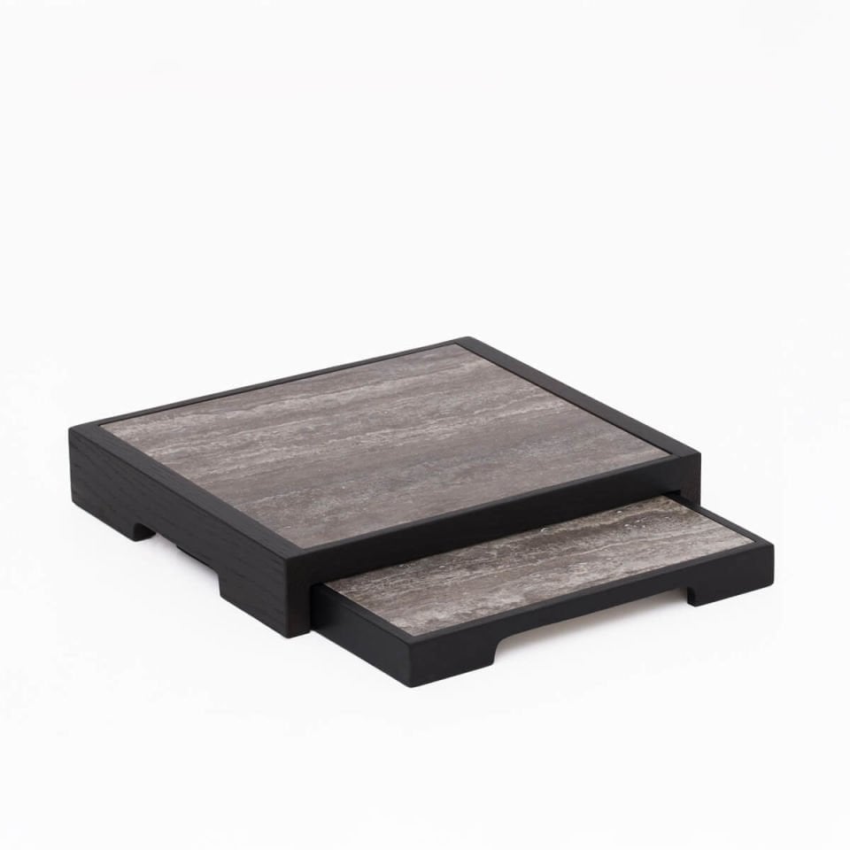 Marble Wooden Presentation Tray Set – EDGE Series Dark