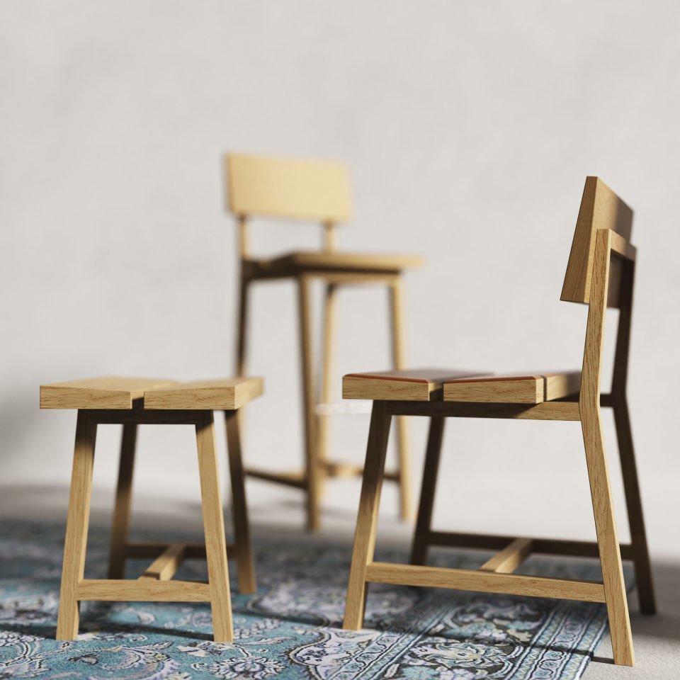 Ahşap Sandalye - PI Serisi Raw