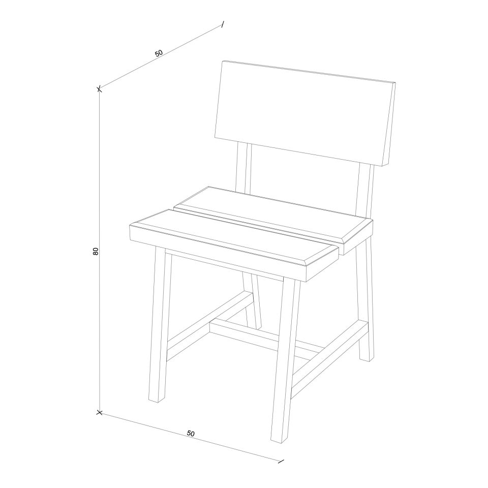 Ahşap Sandalye - PI Serisi Raw