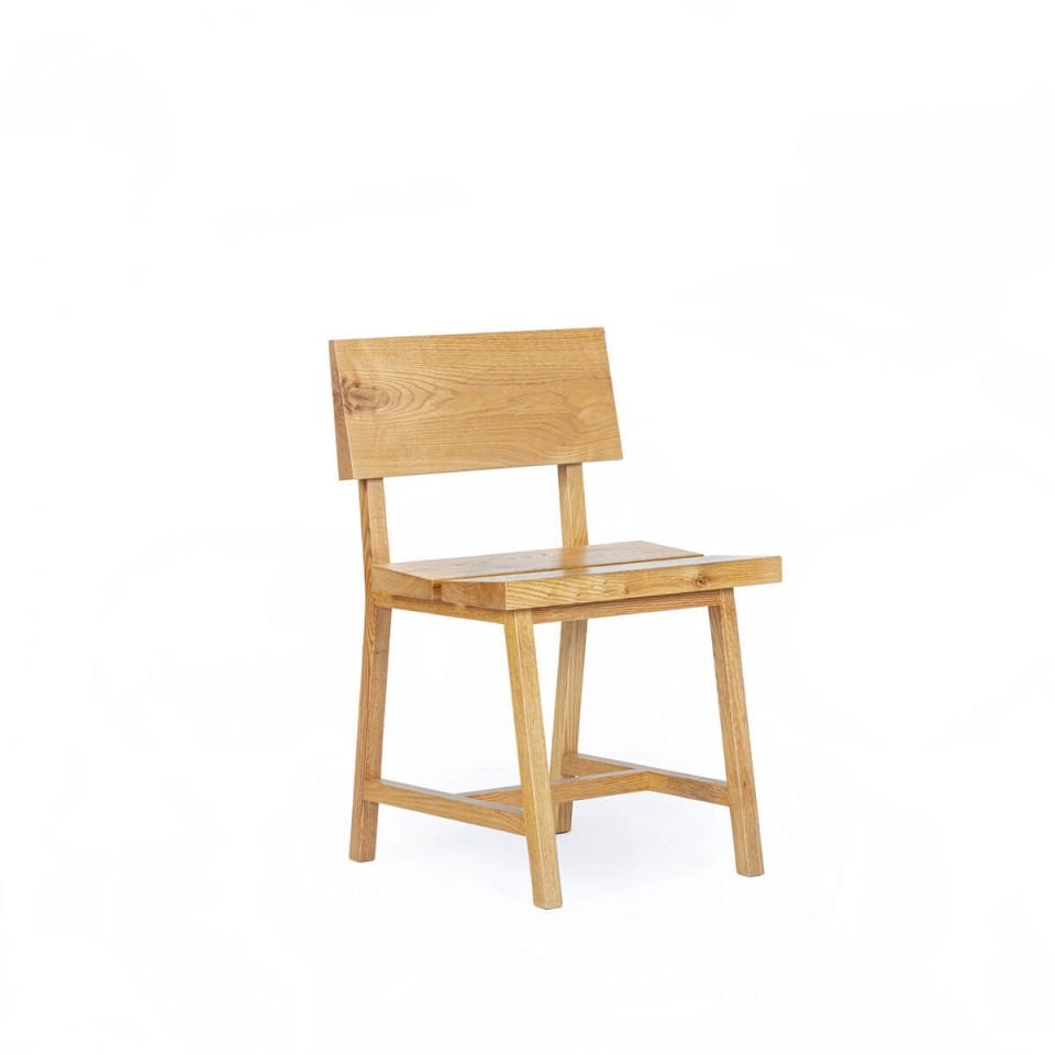 Solid Oak Chair with Backrest – PI Series Honey