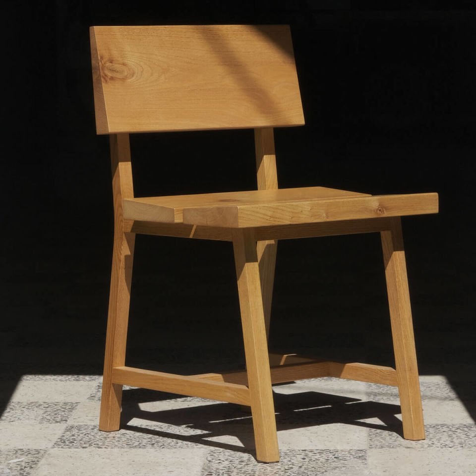 Solid Oak Chair with Backrest – PI Series Honey