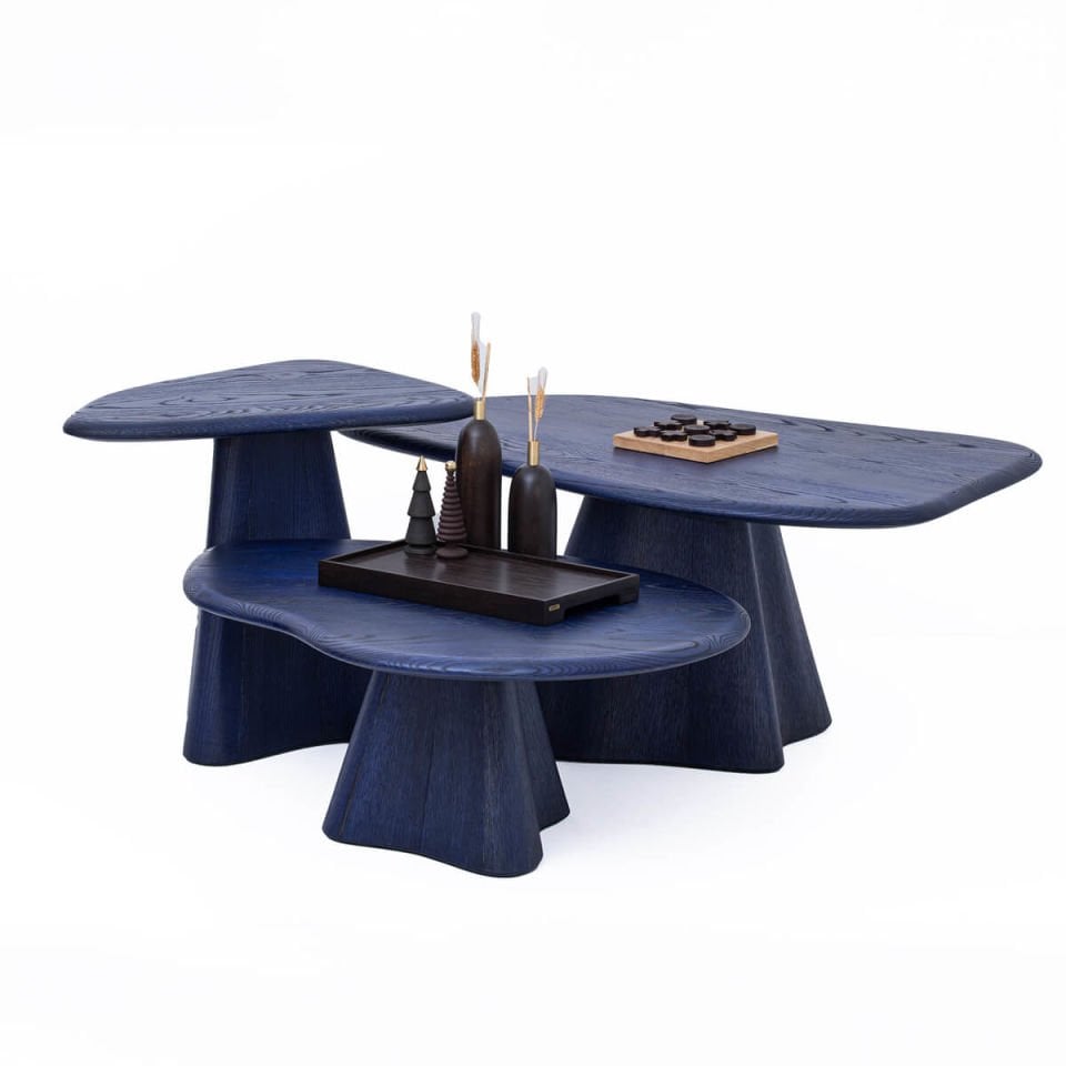 Masif Ahşap Orta Sehpa 1 – LAGOON Serisi Navy Blue