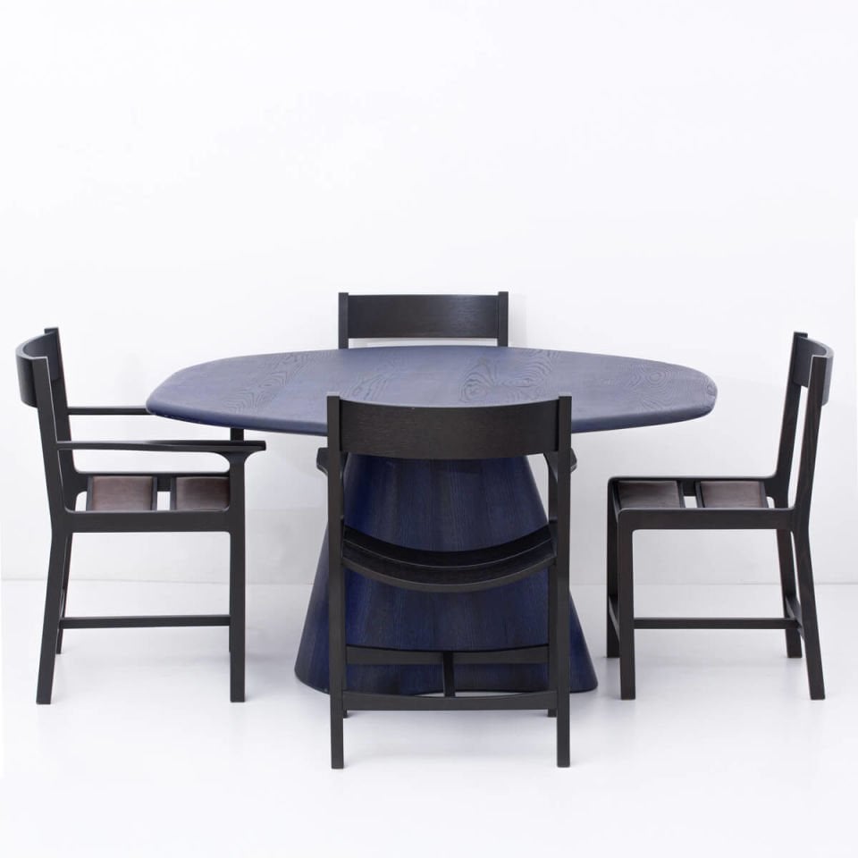 Solid Wood Table – LAGOON Series Navy Blue