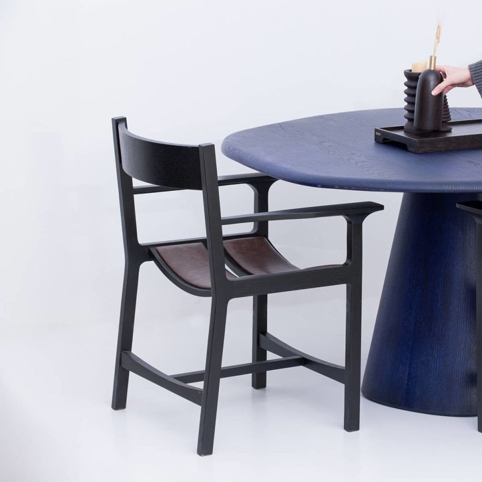 Masif Ahşap Masa – LAGOON Serisi Navy Blue