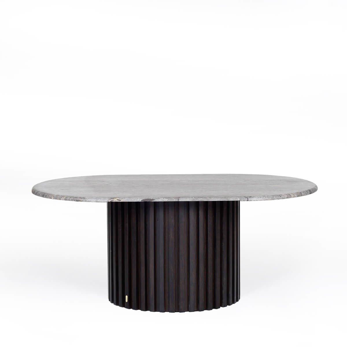 Traverten Oval Orta Sehpa, Meşe – DOCIA Serisi Dark