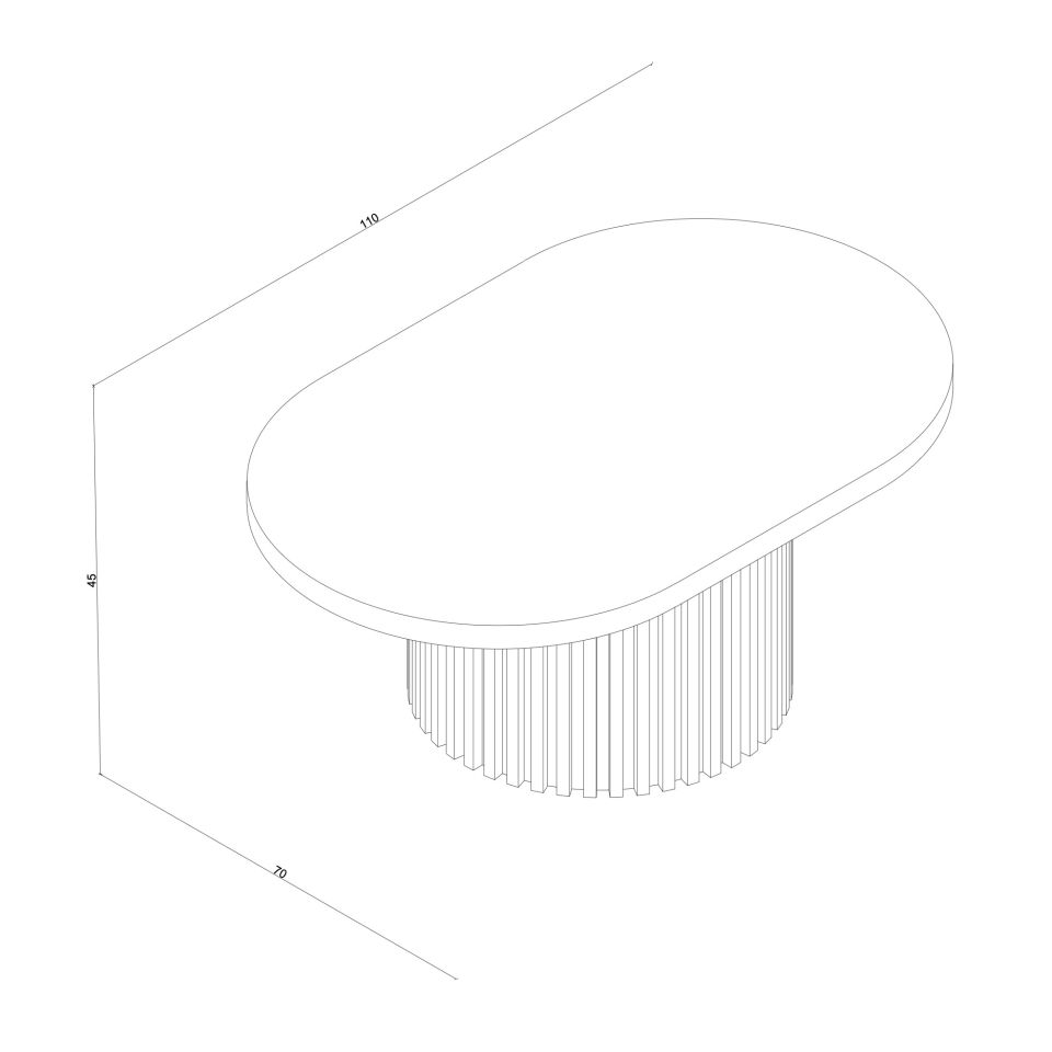 Masif Ahşap Oval Orta Sehpa – DOCIA Serisi Honey