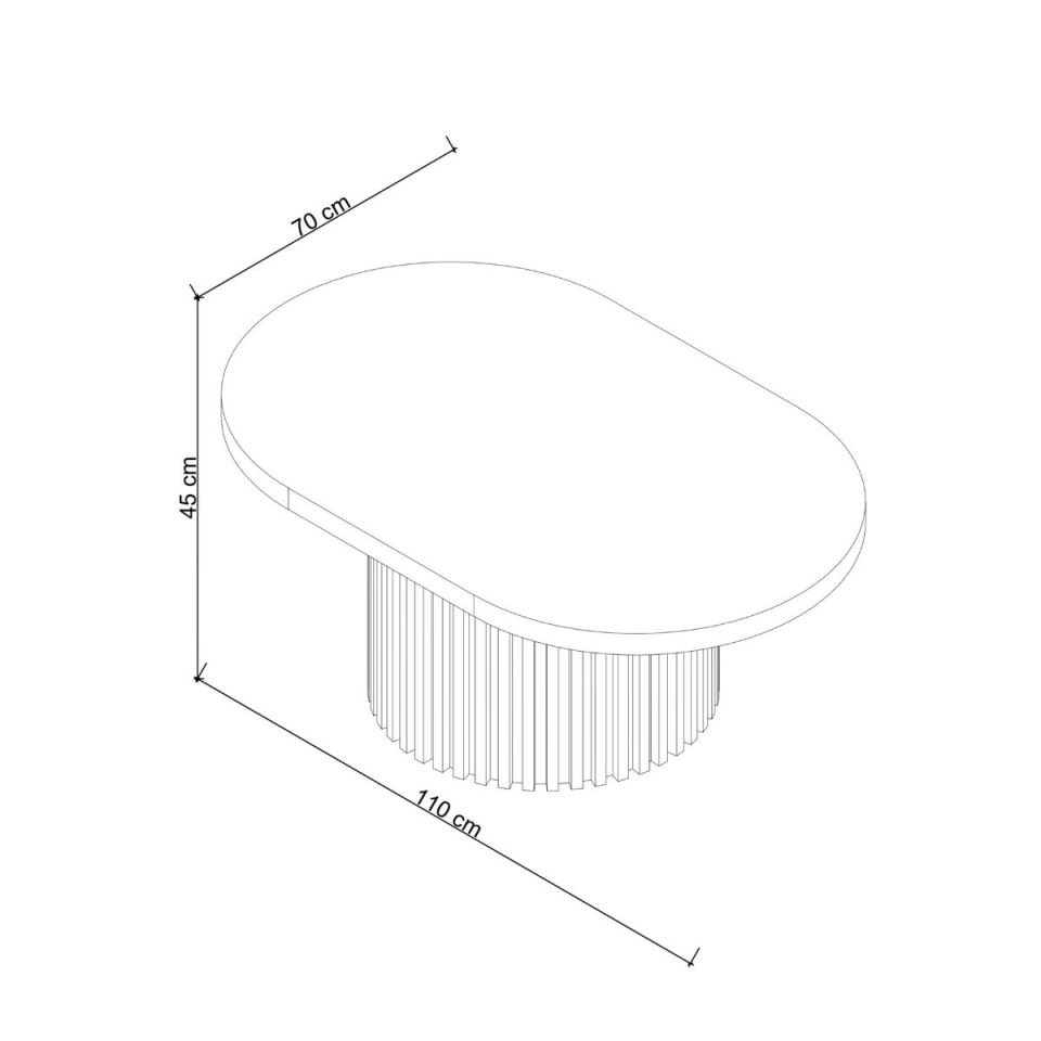 Masif Ahşap Oval Orta Sehpa – DOCIA Serisi Honey