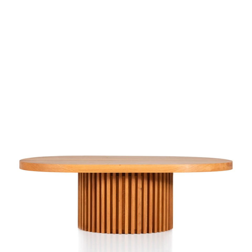 Masif Ahşap Oval Orta Sehpa – DOCIA Serisi Honey