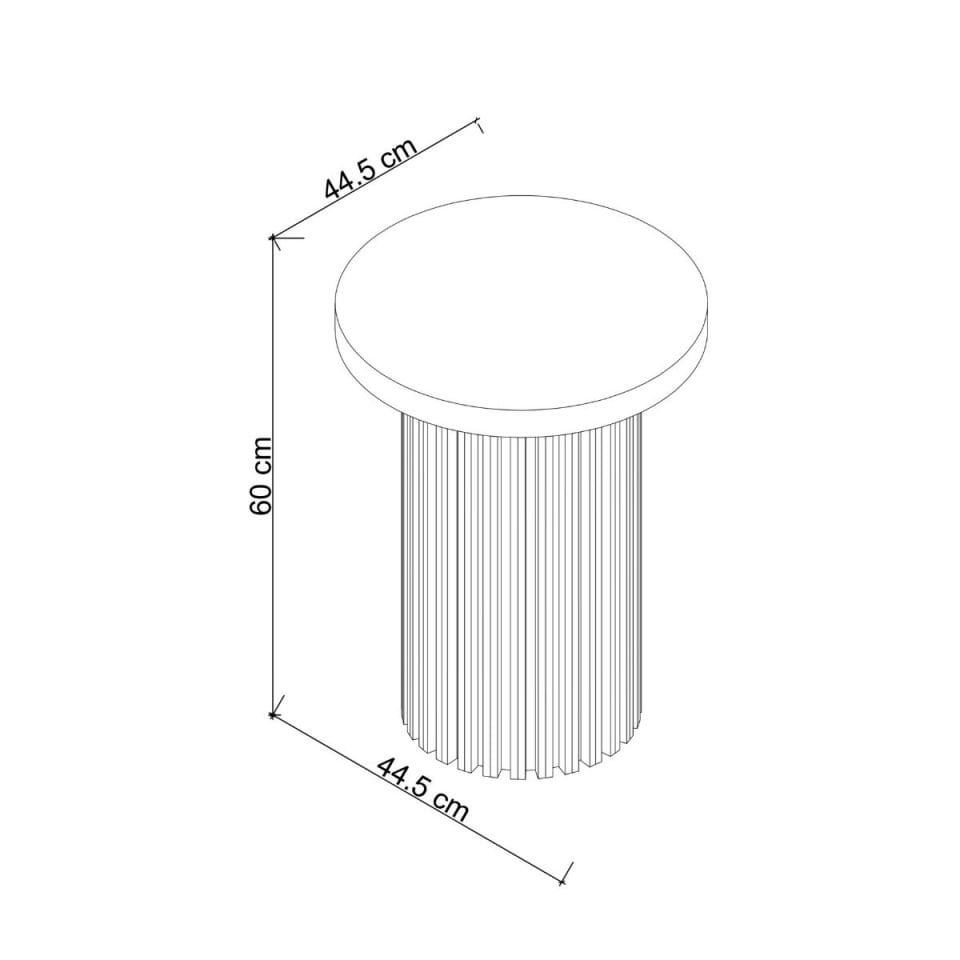 Solid Wood Round Side/Center Table – DOCIA Series Dark