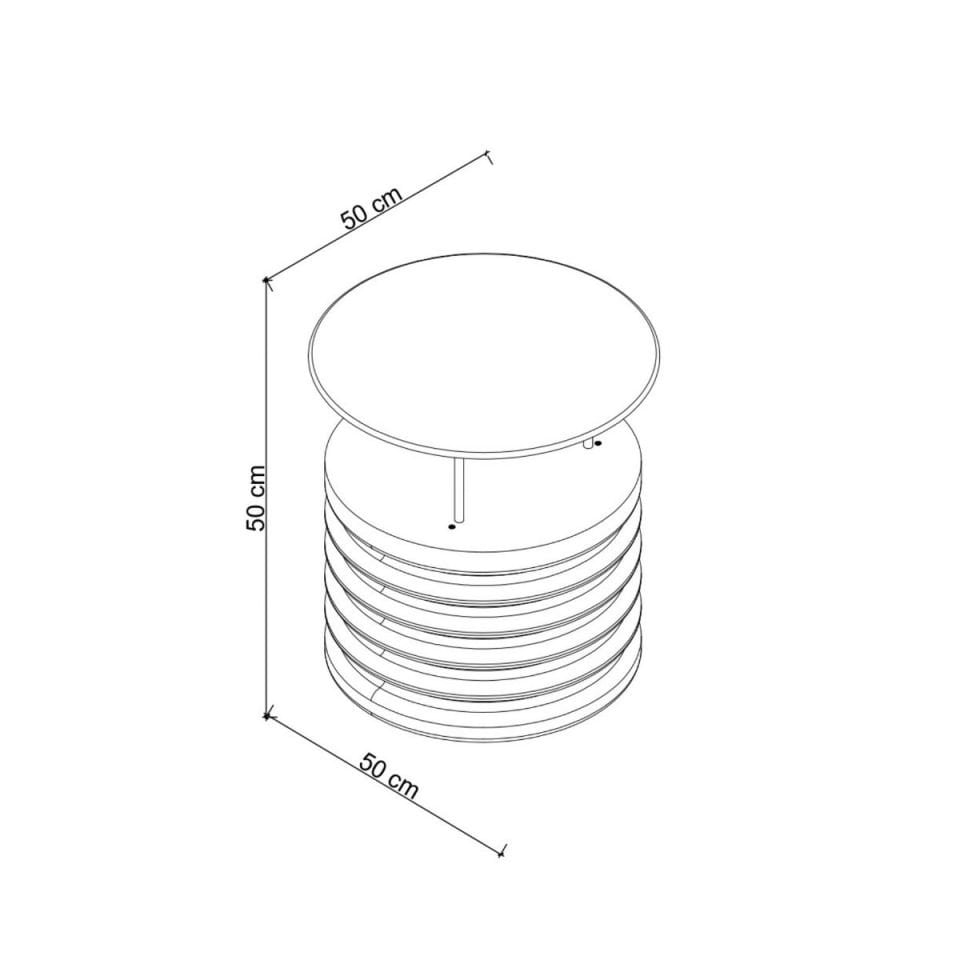 Round Glass, Cedar Short Side Table – SOFRA Series Dark