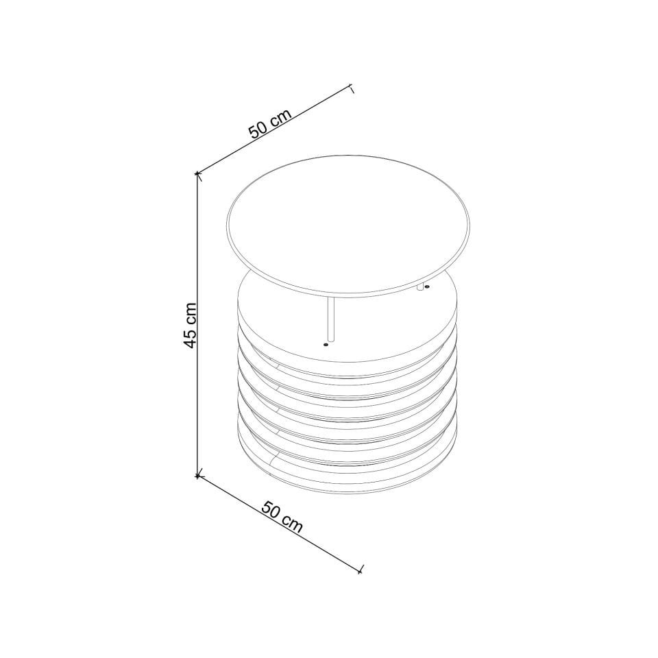 Round Glass, Cedar Short Side Table – SOFRA Series Dark
