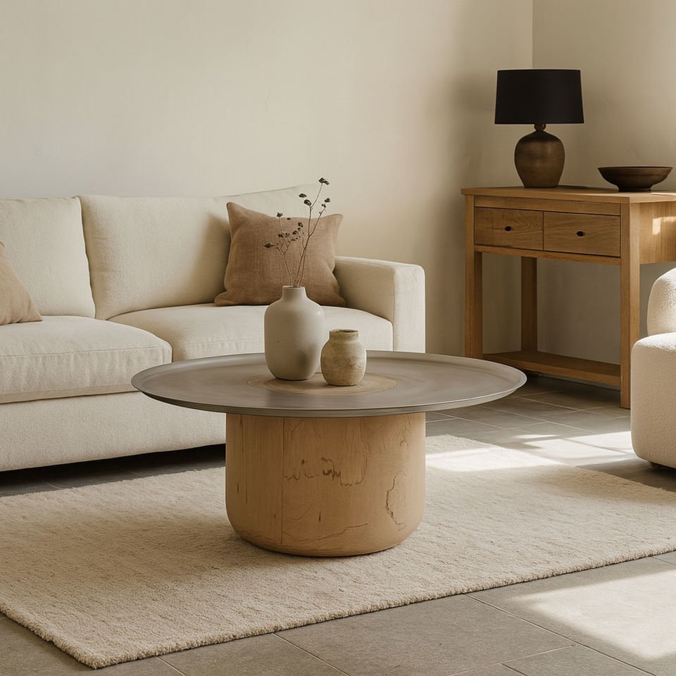 Silver Color Sofa Center Table – SOFRA Series, Plain