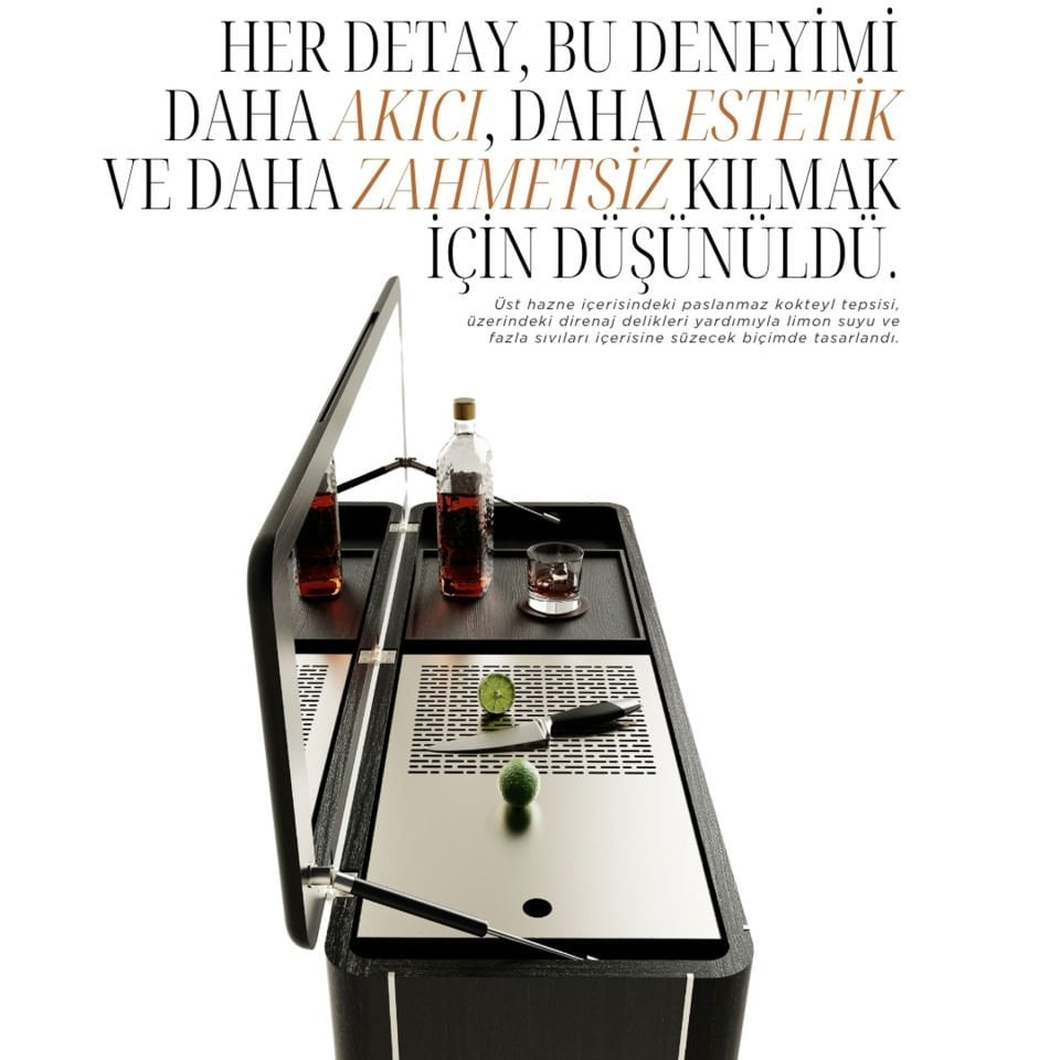 İçki Dolabı - CASABLANCA Mix Vitrin Serisi Dark