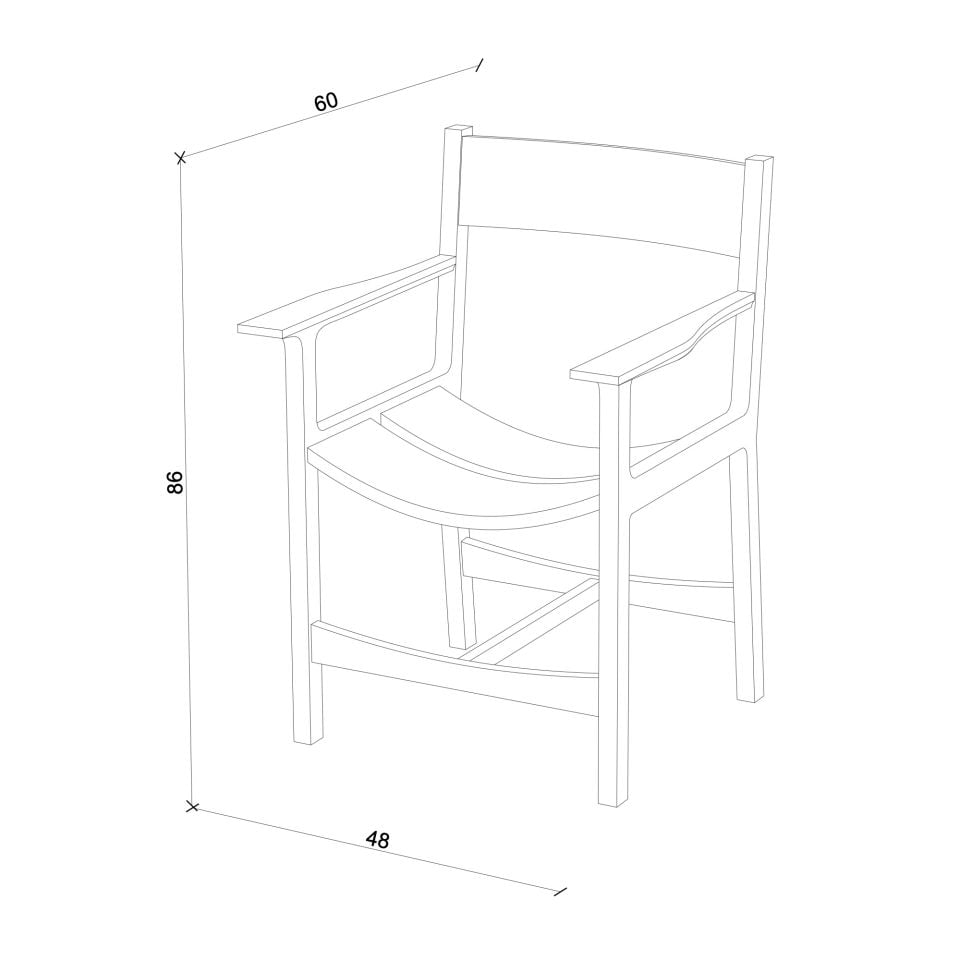 Masif Ahşap Sandalye 1 - BENT Serisi Dark