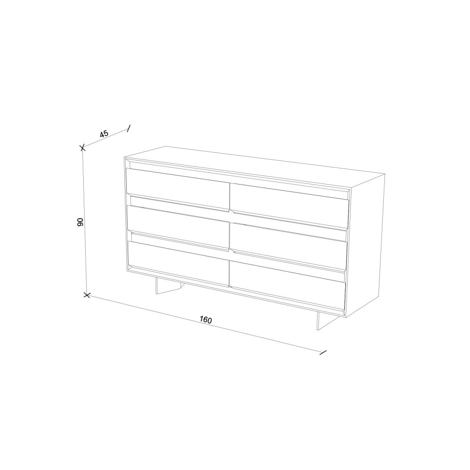 Ahşap Şifonyer, Yatay - BEAM Serisi Forest