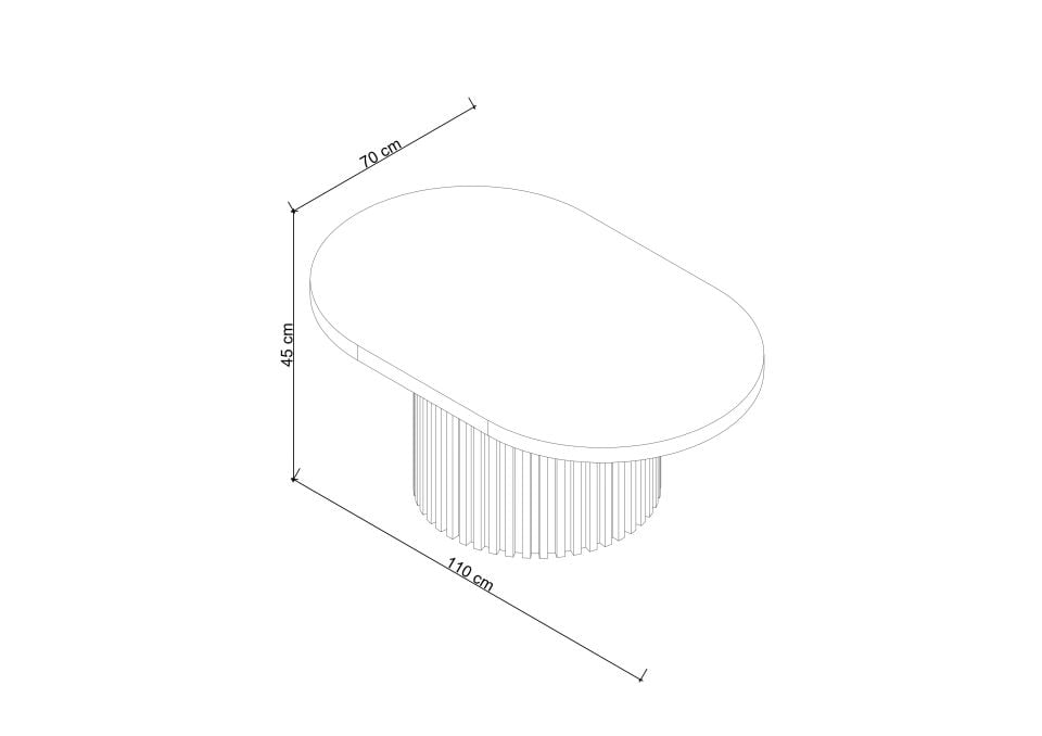 Travertine Oval Coffee Table, Oak – DOCIA Series Raw