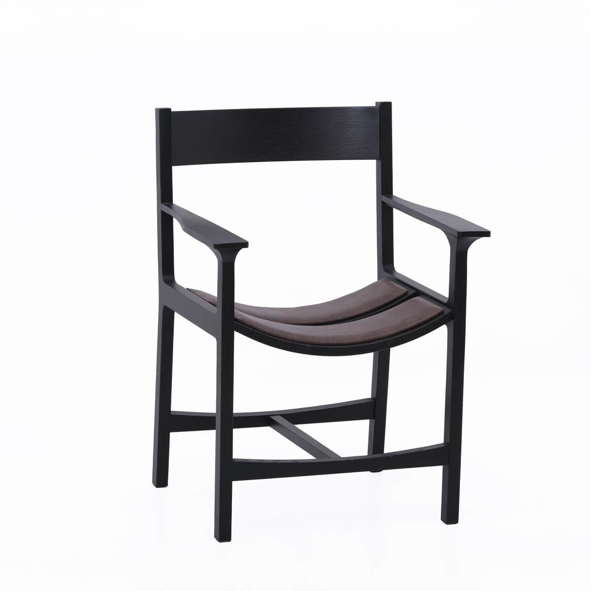 Döşemeli Masif Meşe Sandalye 1 - BENT Serisi Dark