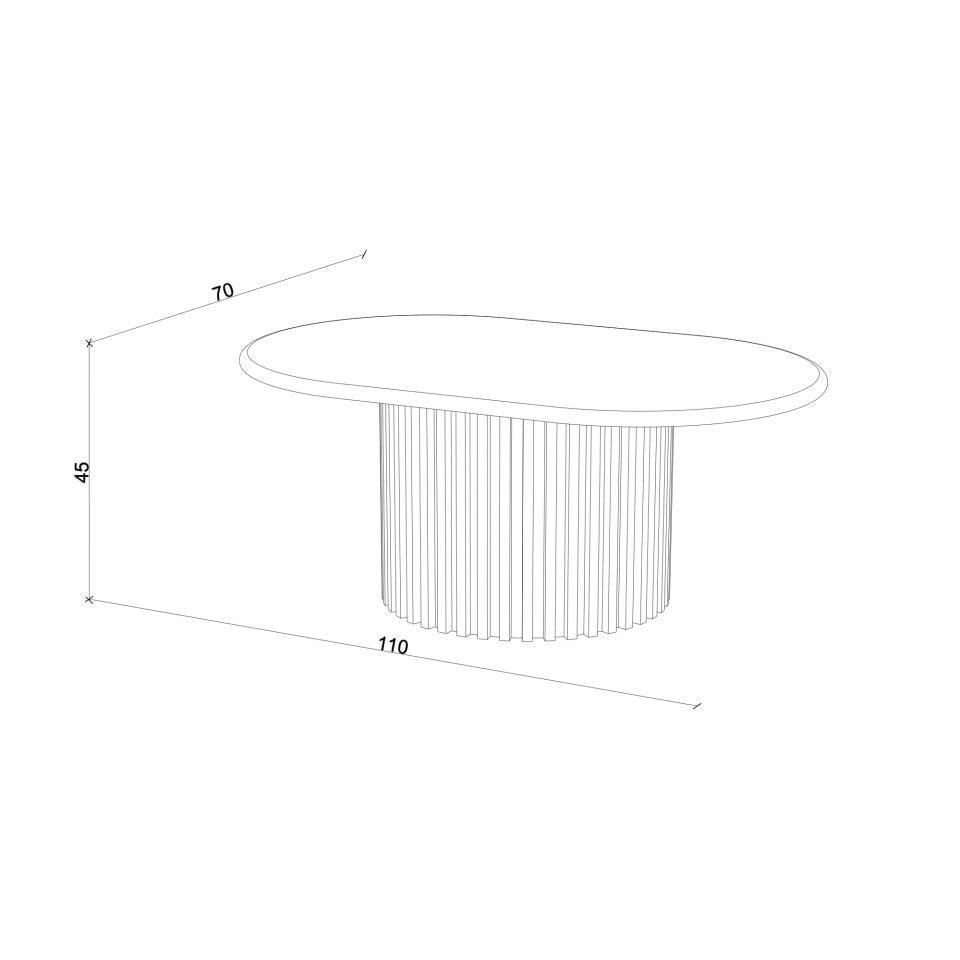 Travertine Oval Coffee Table, Oak – DOCIA Series Forest