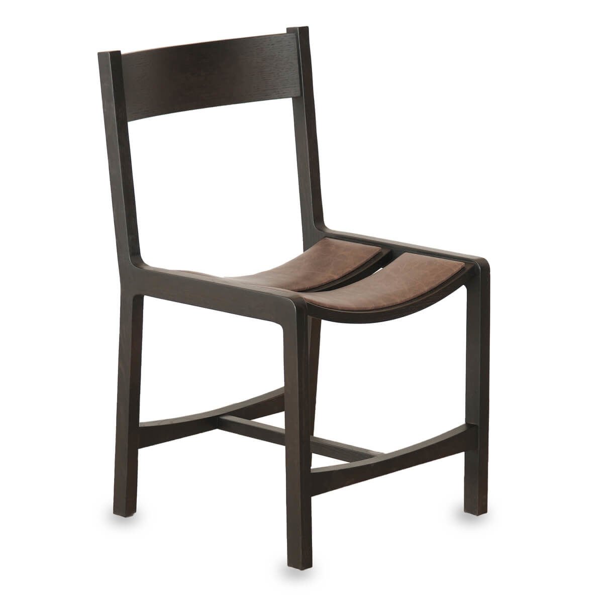 Döşemeli Masif Meşe Sandalye 2 - BENT Serisi Dark