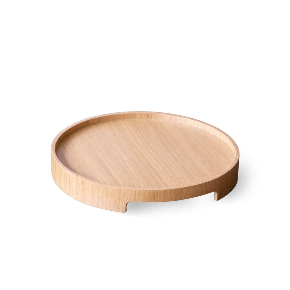 Solid Oak Serving Tray – EDGE Series, Round Honey