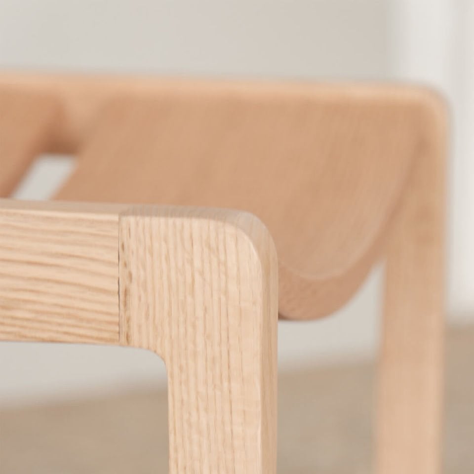 Solid Oak Chair 2 - BENT Series Raw