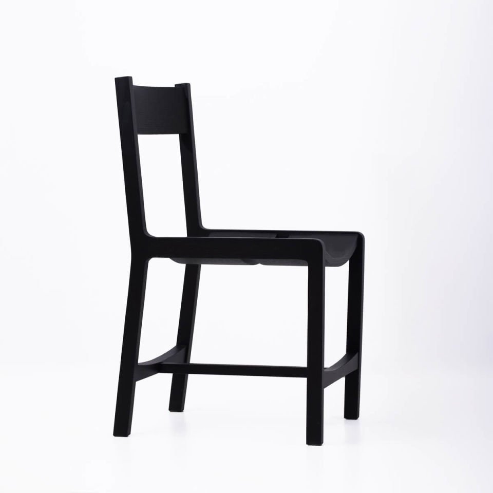 Masif Meşe Sandalye 2 - BENT Serisi Dark