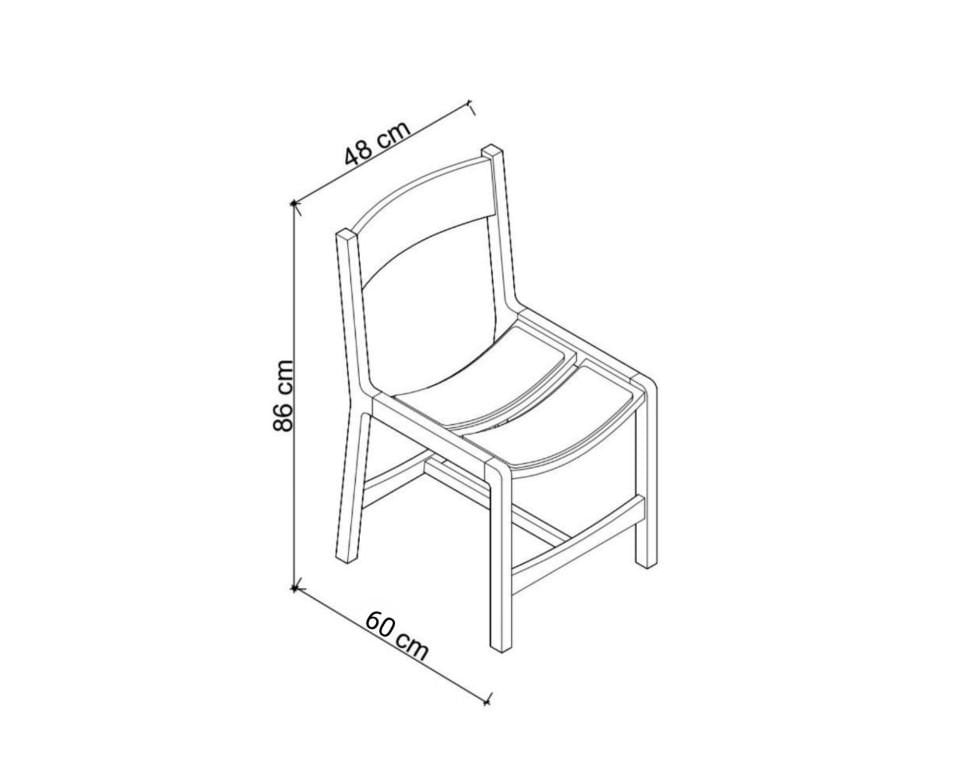 Solid Oak Chair 2 - BENT Series Dark